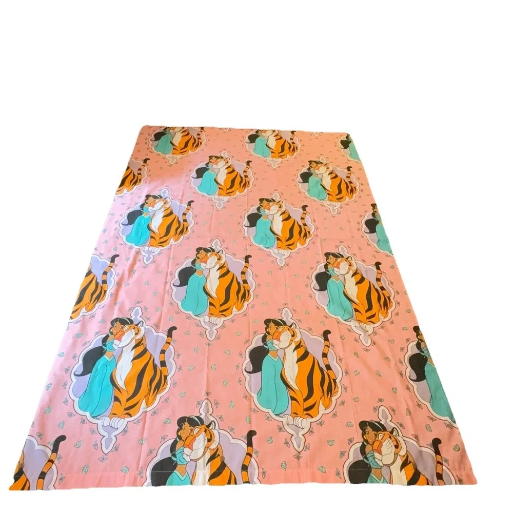 Disney Flat Sheet Jasmine Sheet Aladdin Rajah VTG 90s